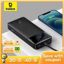 Baseus 20W Power Bank 20000mAh/10000mAh PD Fast Charging Powerbank Portable Battery Charger For iPhone 15 14 13 Pro Max Xiaomi