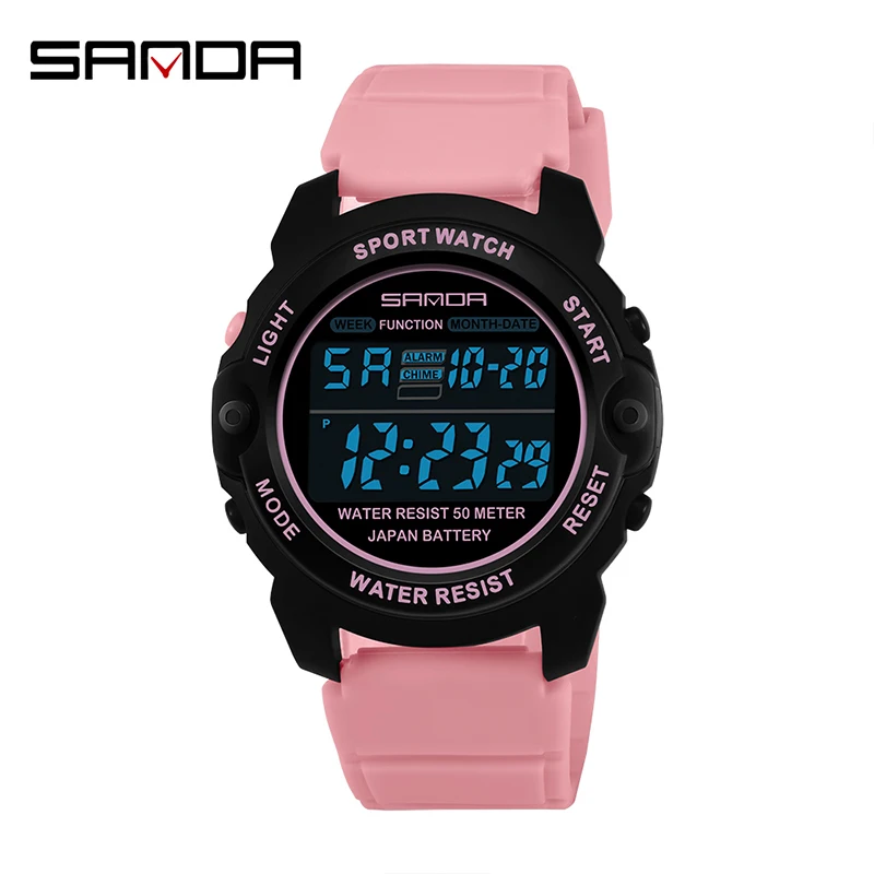 

SANDA Sports Women Watches Fashion Casual Waterproof LED Digital Watch Female Wristwatches For Women Clock Relogio Feminino 6003