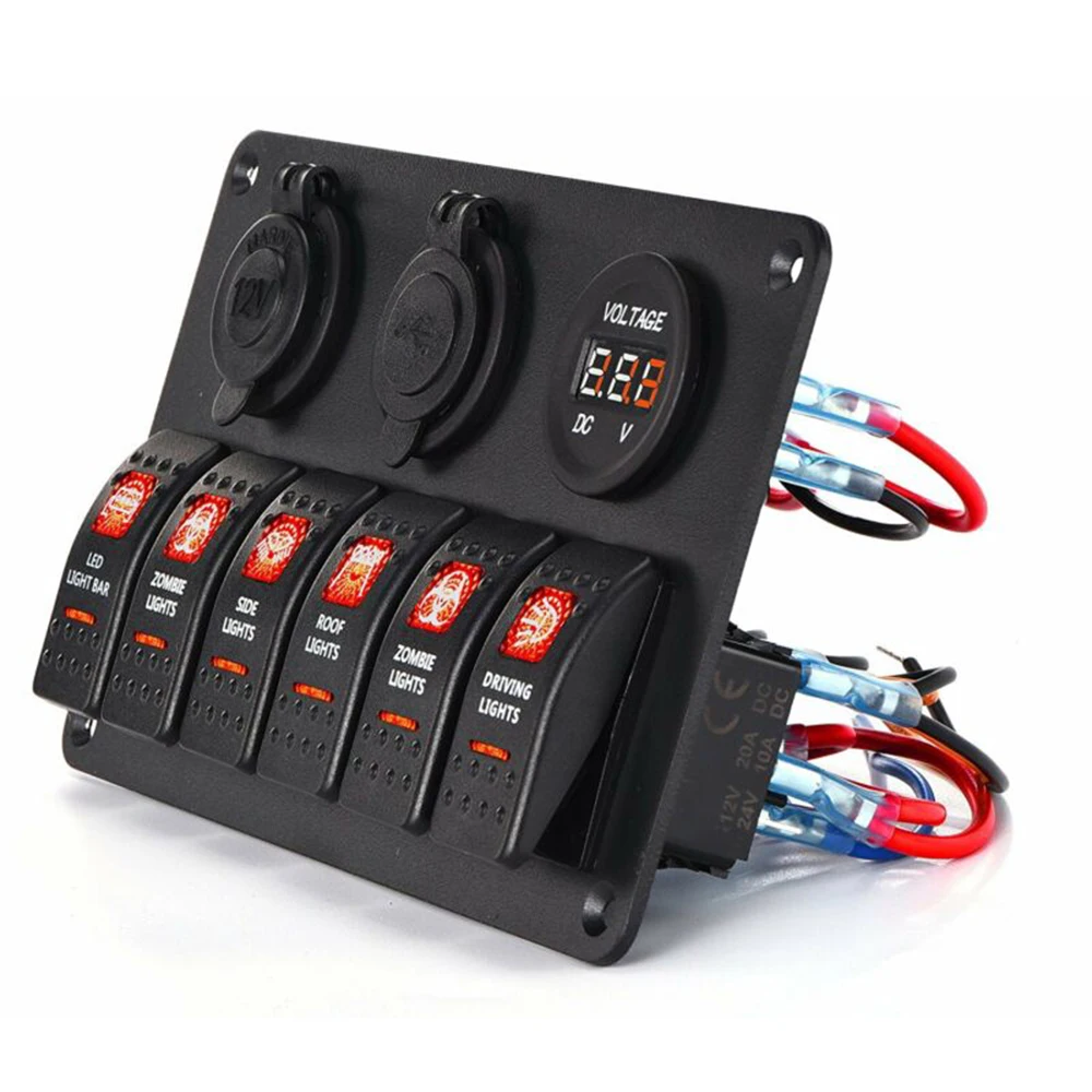 Red Rocker Switch Replacement Set Waterproof With Screws 6-Gang Boat Circuit IP67 Panel Switch Car Marine Durable
Red Rocker Switch Replacement Set Waterproof With Screws 6-Gang Boat Circuit IP67 Panel Switch Car Marine Durable