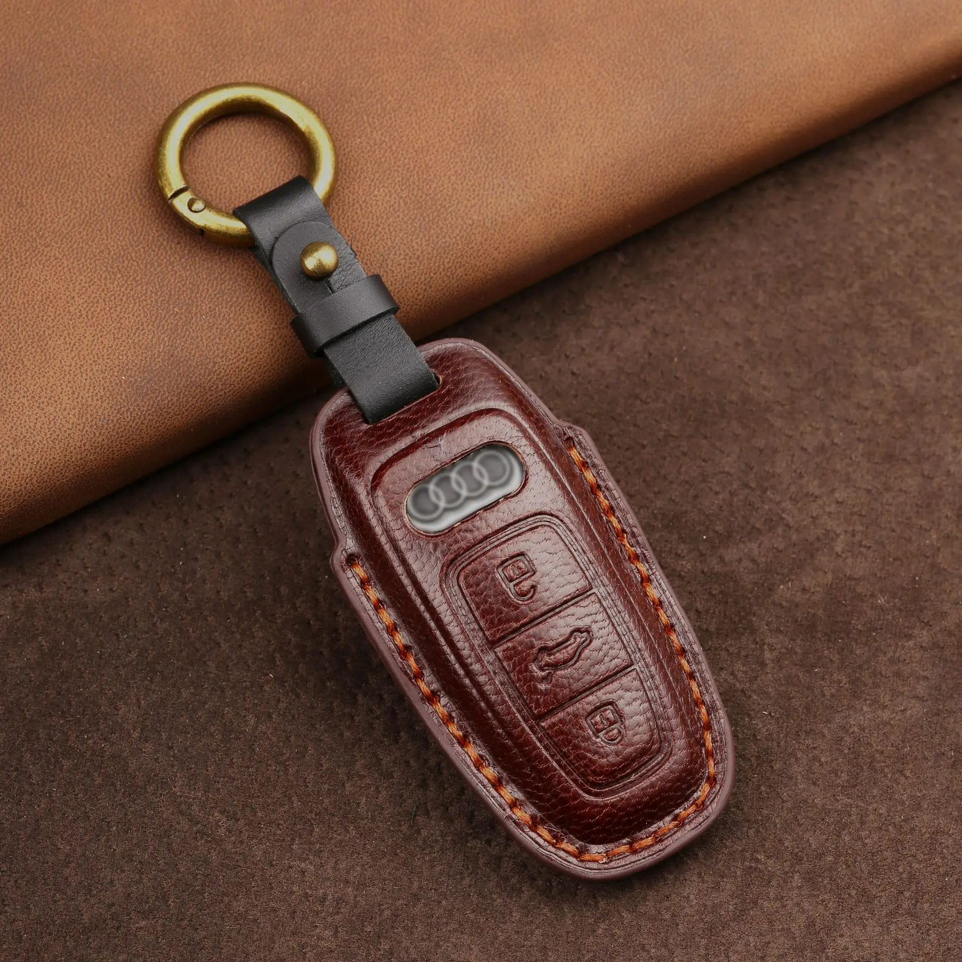 Luxury Genuine Leather Key Case Cover for Audi A7 A3 Q5l A4 A5 A4l A6L Q5 Q8 Keychain Holder Car Accessories Top Layer Cowhide
Luxury Genuine Leather Key Case Cover for Audi A7 A3 Q5l A4 A5 A4l A6L Q5 Q8 Keychain Holder Car Accessories Top Layer Cowhide