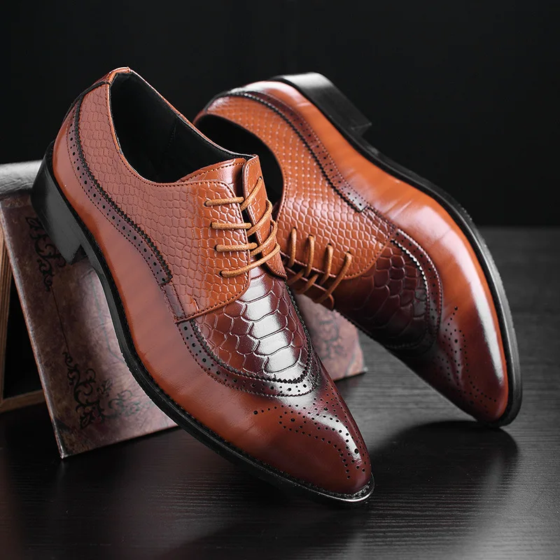 Luxury Men Dress Shoes Leather Lace-up Men's Brogue Shoes Wedding Party Shoe Business Office Work Footwear Formal Oxfords Shoes
Luxury Men Dress Shoes Leather Lace-up Men's Brogue Shoes Wedding Party Shoe Business Office Work Footwear Formal Oxfords Shoes