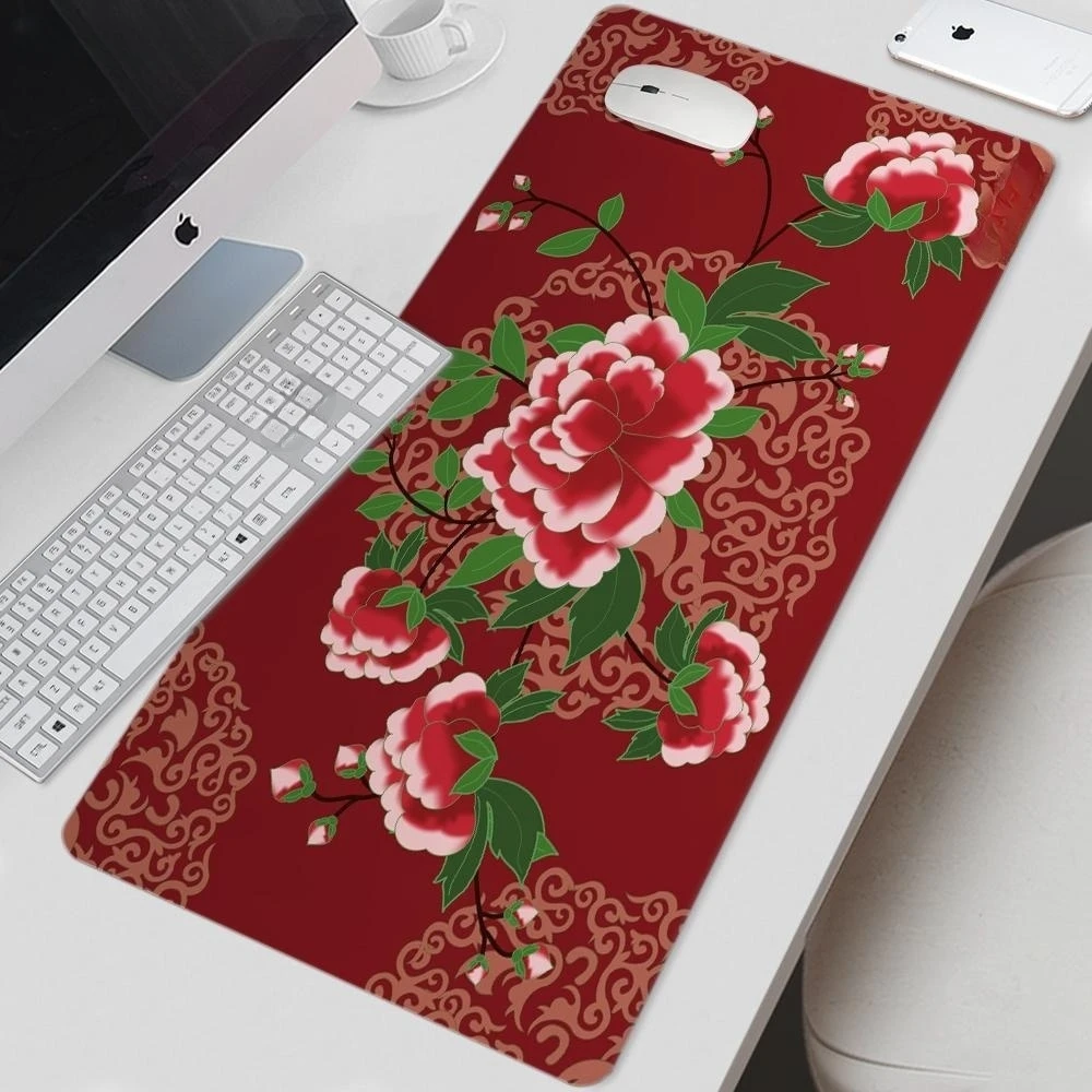 

Flower Aesthetics Mouse Pad Gamer XL HD New Large Mousepad XXL Keyboard Pad Playmat Natural Rubber Soft Carpet Laptop Mouse Mats