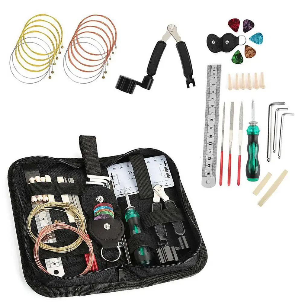 25 Pcs/set Guitar Repair Set Guitar String Plectrum Rasp Saddle Nut Bridge Wrench Maintenance Kit Guitar Tool Set
25 Pcs/set Guitar Repair Set Guitar String Plectrum Rasp Saddle Nut Bridge Wrench Maintenance Kit Guitar Tool Set