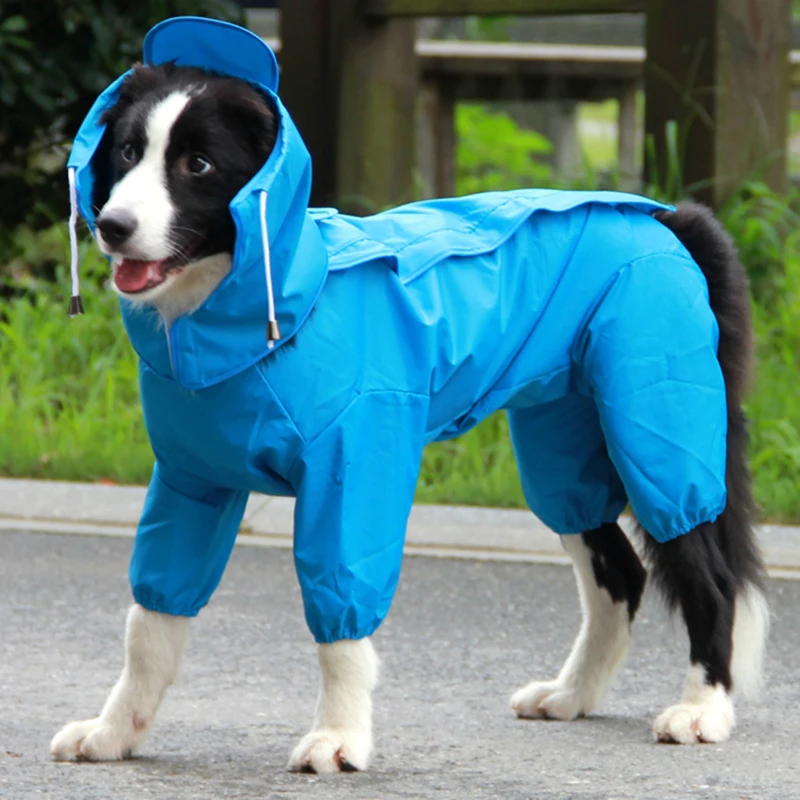 

Pet Dog Raincoat Outdoor Waterproof Clothes Hooded Jumpsuit Overalls For Small Big Dogs Rain Cloak French Bulldog Labrador