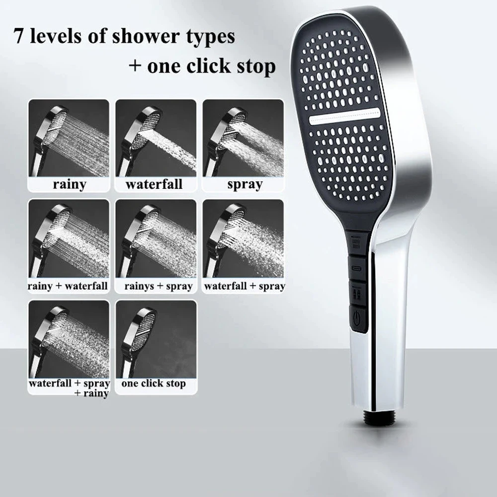 Large Area Shower Head 7 Modes Adjustable Big Boost High Pressure Water Saving Flow Shower Faucet Nozzle Bathroom Accessories
Large Area Shower Head 7 Modes Adjustable Big Boost High Pressure Water Saving Flow Shower Faucet Nozzle Bathroom Accessories