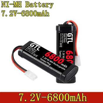7.2V nickel hydrogen replacement RC battery, 6800mAh, with Tamiya discharge connector, used for RC toy racing boats, drone boats