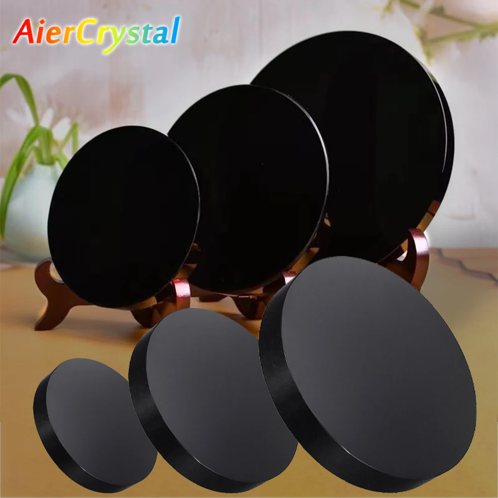 Natural High Quality Black Witchcraft Obsidian Stone Mirror Round Plate FengshuiMirror Mirror Crystal Decorroom Decor Gift 1pc
Natural High Quality Black Witchcraft Obsidian Stone Mirror Round Plate FengshuiMirror Mirror Crystal Decorroom Decor Gift 1pc
