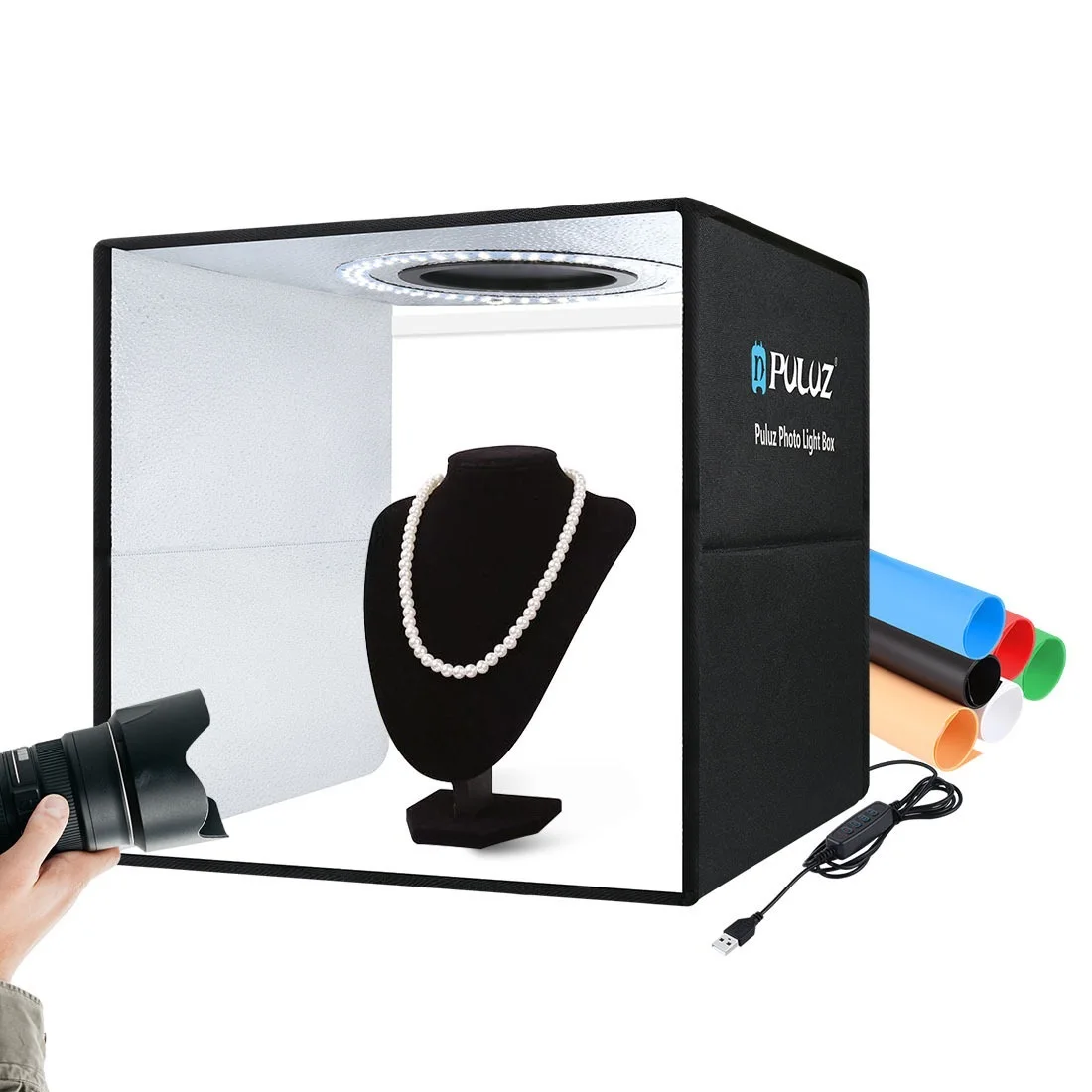 Puluz Photo Studio Lightbox Portable Photography Lighting Box Ring Led Softbox Shooting Tent Box Kit 6 Colors Backdrops Photobox
Puluz Photo Studio Lightbox Portable Photography Lighting Box Ring Led Softbox Shooting Tent Box Kit 6 Colors Backdrops Photobox