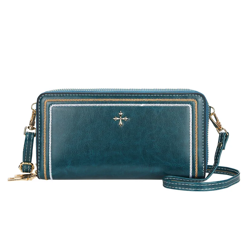 New Women Oil Wax Leather Zipper Single Shoulder Purse Classic Long Female Crossbody Bag Large Capacity Ladies Messenger Wallet
New Women Oil Wax Leather Zipper Single Shoulder Purse Classic Long Female Crossbody Bag Large Capacity Ladies Messenger Wallet
