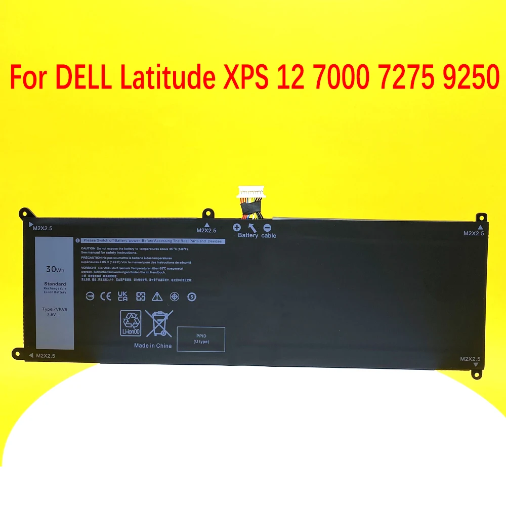 7VKV9 9TV5X New Laptop Battery For DELL Latitude XPS 12 7000 7275 9250 Series Notebook 7.6V 30WH
7VKV9 9TV5X New Laptop Battery For DELL Latitude XPS 12 7000 7275 9250 Series Notebook 7.6V 30WH