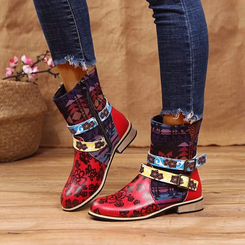 Ankle Boots Women's Ethnic Flowers Vintage Platform Shoes 2022 Ladies Fashion Round Toe Wedge Boots Size 35-43 botas de mujer
Ankle Boots Women's Ethnic Flowers Vintage Platform Shoes 2022 Ladies Fashion Round Toe Wedge Boots Size 35-43 botas de mujer