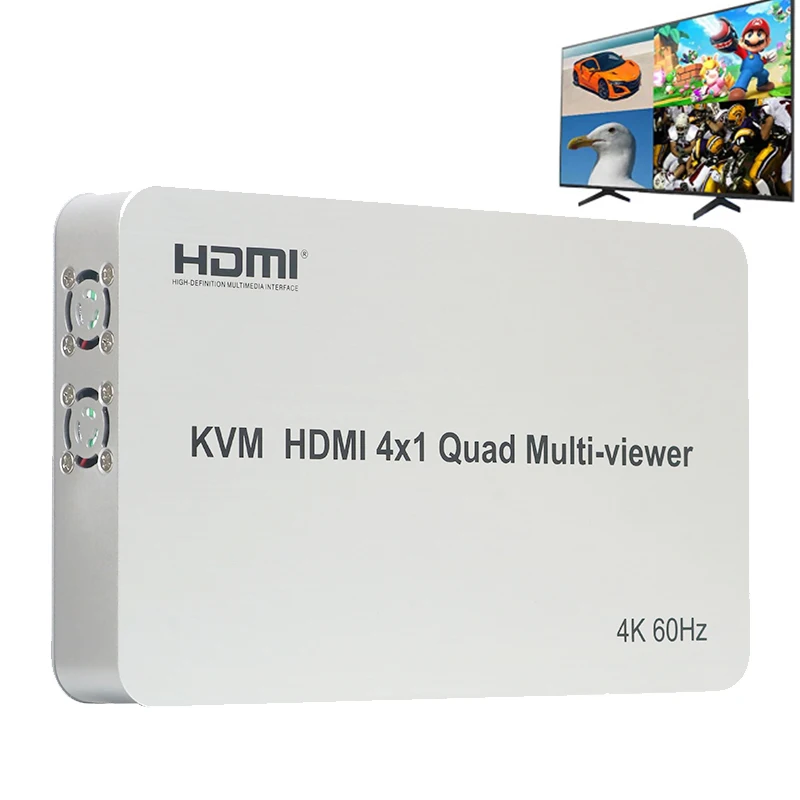 

4K 60 Гц квм HDMI мультипросмотр 4X1 HDMI четырехэкранный мультипросмотр с бесшовным 4 в 1 HDMI мультипросмотр для USB клавиатуры мыши ПК