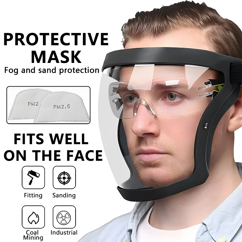 Work Protection Mask Full Face Protector Shield Transparent Facial Protective Outdoor Home Kitchen tools Full Face Shield
Work Protection Mask Full Face Protector Shield Transparent Facial Protective Outdoor Home Kitchen tools Full Face Shield
