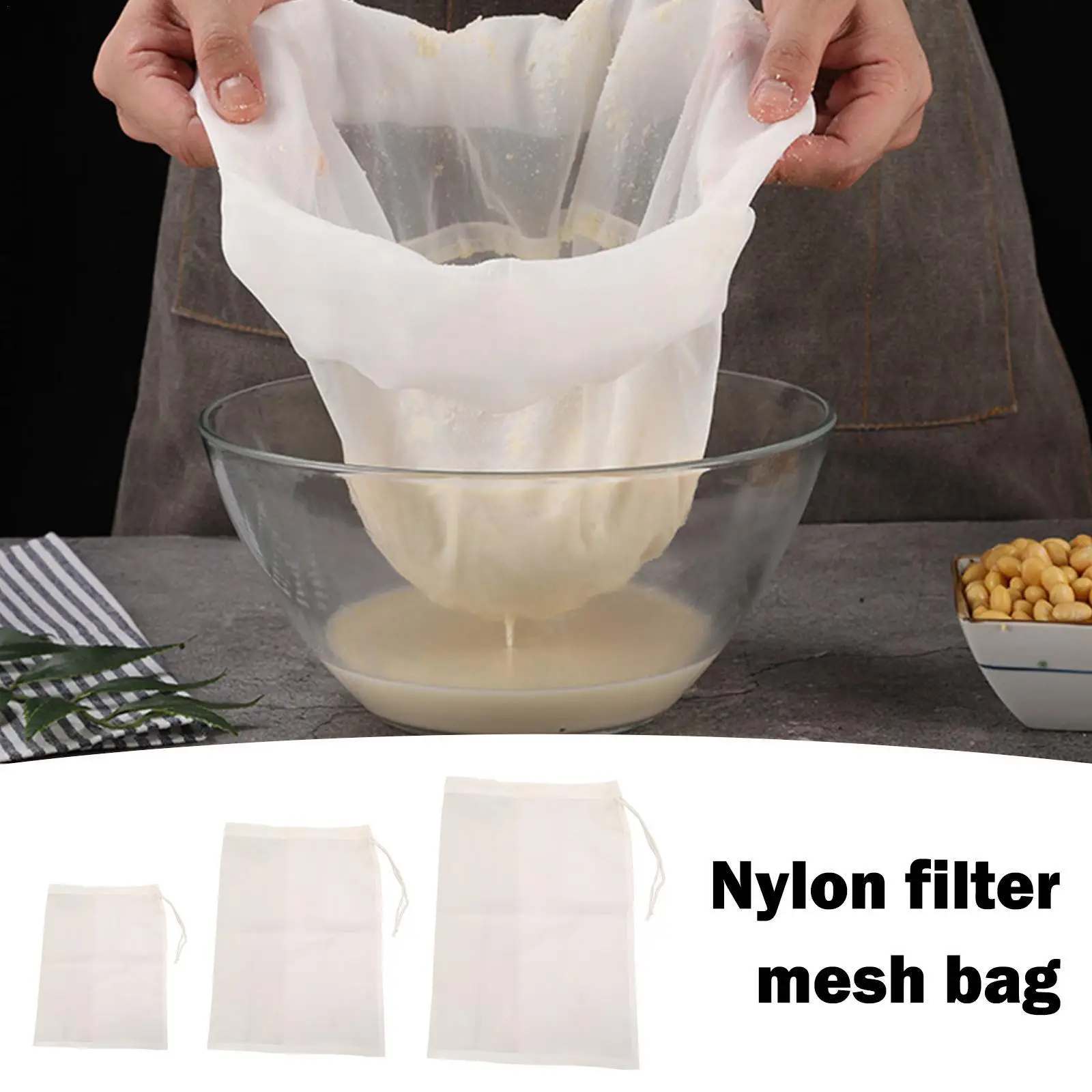 

1pcs Reusable Cheese Cloth Cheesecloth Bags For Straining Nut Milk Bags Cold Brew Bags Tea Yogurt Coffee Filter Strainers B F7b6