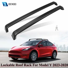 Lockable Roof Rack Fits for Tesla Model Y 2024 2023 2022 Roof Rack Accessories Antitheft Cross Bars Model Y Luggage Carrier