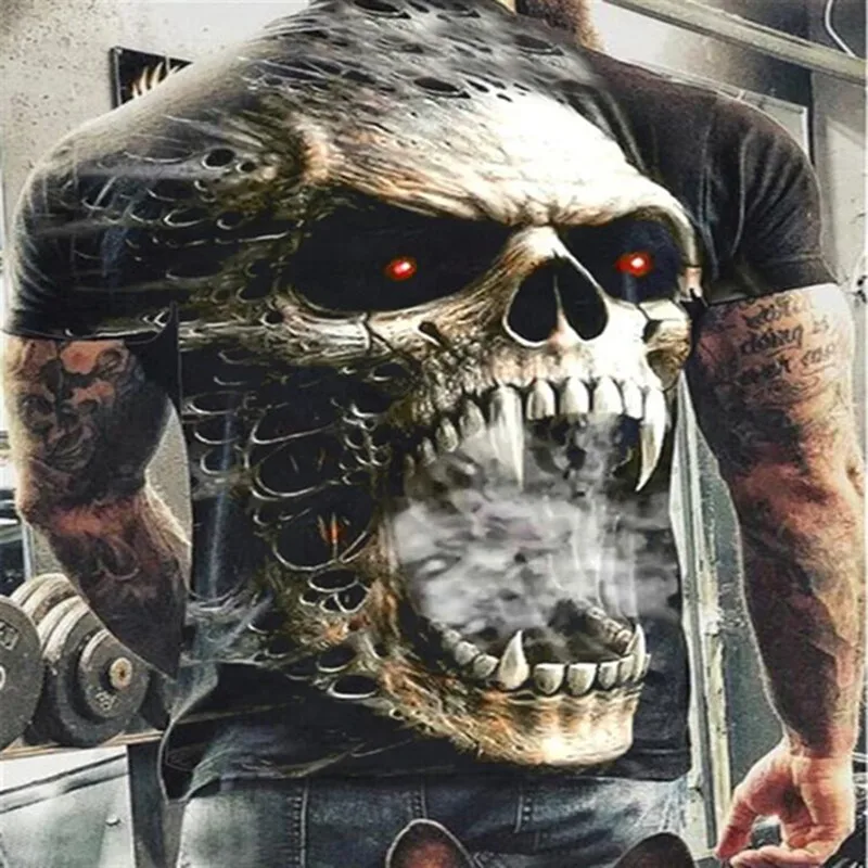 Fashion Summer Horror Skull 3D Printed Men's T-Shirt Casual Oversized O-Neck Short Sleeve Clothes Streetwear Hip Hop Male Tops
Fashion Summer Horror Skull 3D Printed Men's T-Shirt Casual Oversized O-Neck Short Sleeve Clothes Streetwear Hip Hop Male Tops