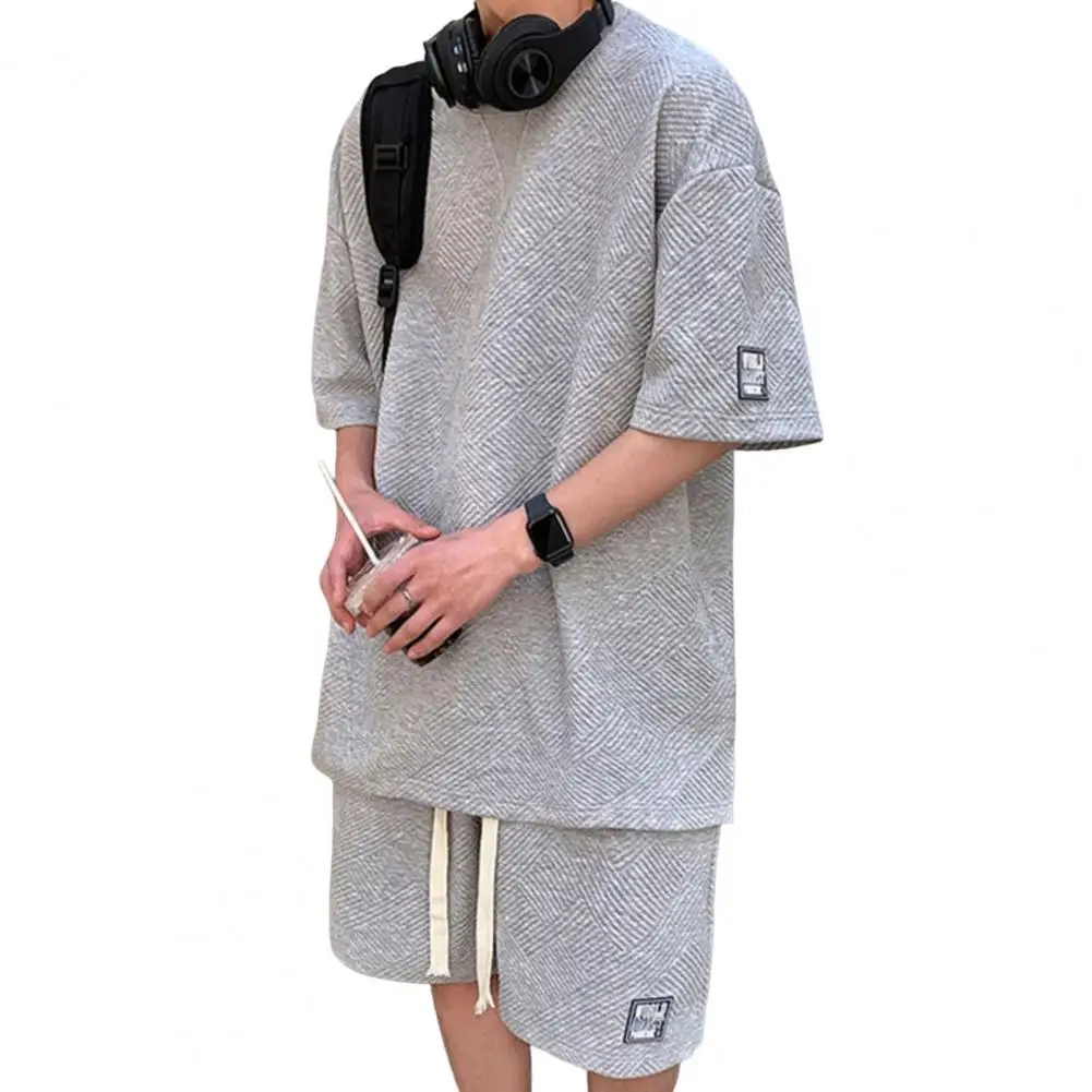 Simple T-shirt Shorts Set Waffle Texture Knee Length Summer Pure Color Men Tracksuit Mid-rise Sports Suit Daily Garment
Simple T-shirt Shorts Set Waffle Texture Knee Length Summer Pure Color Men Tracksuit Mid-rise Sports Suit Daily Garment