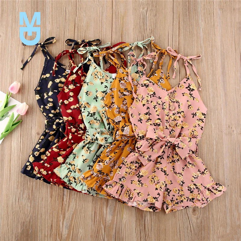 New 1-6Y Summer Infant Baby Girls Overalls Flowers Print Sleeveless Casual Single Breasted Summer Jumpsuits Rompers 5 Colors
New 1-6Y Summer Infant Baby Girls Overalls Flowers Print Sleeveless Casual Single Breasted Summer Jumpsuits Rompers 5 Colors
