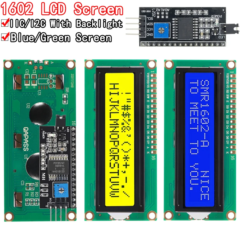 Модуль ЖКД синий зеленый экран IIC/I2C 1602 для arduino LCD UNO r3 mega2560 LCD1602 + I2C