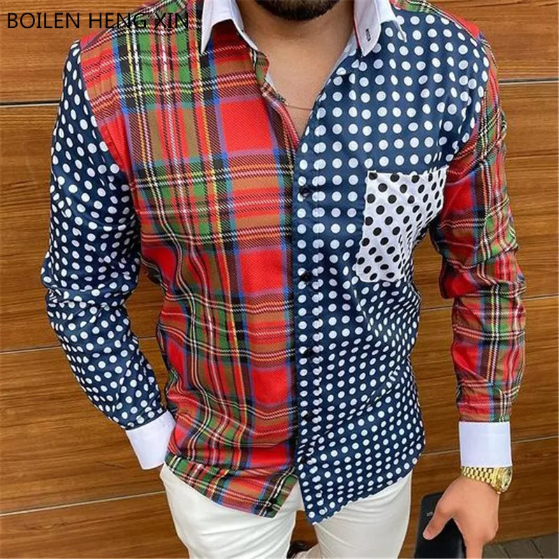 2022 summer men's hip hop long sleeve dot shirt color block lattice texture Lapel casual Street shirt men's fashion
2022 summer men's hip hop long sleeve dot shirt color block lattice texture Lapel casual Street shirt men's fashion