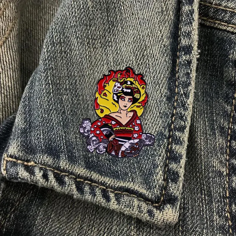Nine Tailed Fox Japanese Oiran Decorative Women's Brooch on Clothes Lapel Pins for Backpacks Badges Enamel Pins Accessories
Nine Tailed Fox Japanese Oiran Decorative Women's Brooch on Clothes Lapel Pins for Backpacks Badges Enamel Pins Accessories