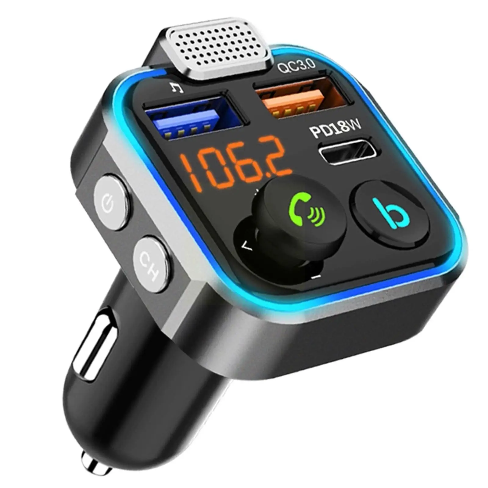 Car Bluetooth 5.0 Fm Transmitter Car MP3 Player Dual USB Charging Ports One PD Charging Port Automotive Accessories
Car Bluetooth 5.0 Fm Transmitter Car MP3 Player Dual USB Charging Ports One PD Charging Port Automotive Accessories
