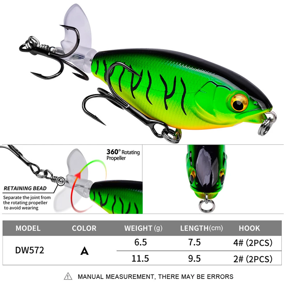 6g 11g Fishing Lure Floating Rotating Tail Plopping Wobbler Hard Bait Fish Hook Propeller Croaker Bass Carp Fishing Accessories
6g 11g Fishing Lure Floating Rotating Tail Plopping Wobbler Hard Bait Fish Hook Propeller Croaker Bass Carp Fishing Accessories