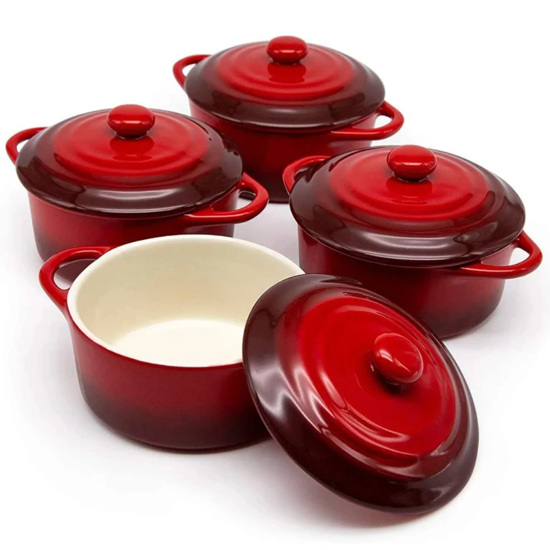 Мини-кастрюля Cocotte с крышкой, 4 шт., Набор для кухни из керамики, темно-красная
Мини-кастрюля Cocotte с крышкой, 4 шт., Набор для кухни из керамики, темно-красная