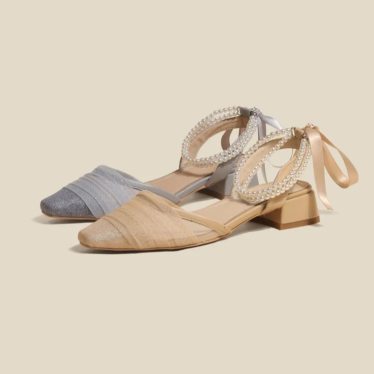 Mesh Mid-heel Chunky High-heel High-heeled Shoes Pearl Baotou Women's Sandals 2022 Summer New Niche Design Women's Shoes
Mesh Mid-heel Chunky High-heel High-heeled Shoes Pearl Baotou Women's Sandals 2022 Summer New Niche Design Women's Shoes