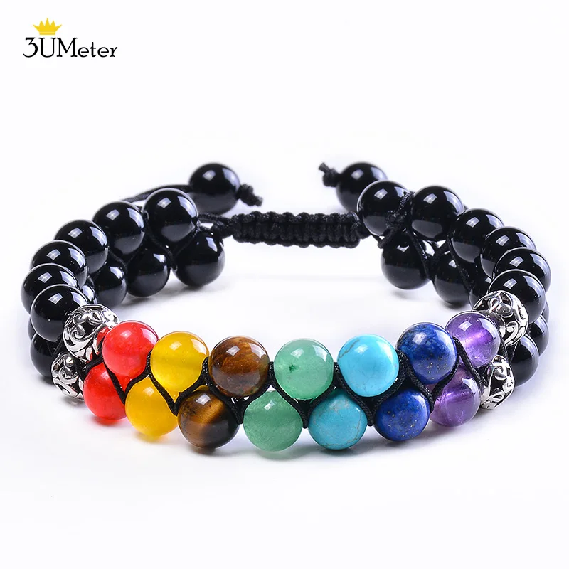 Trendy Lava Stone Bracelet Handmade Double Row Natural Black Matte Onyx Stone Beads Bracelets Adjustable 7 Chakra Yoga Jewelry
Trendy Lava Stone Bracelet Handmade Double Row Natural Black Matte Onyx Stone Beads Bracelets Adjustable 7 Chakra Yoga Jewelry