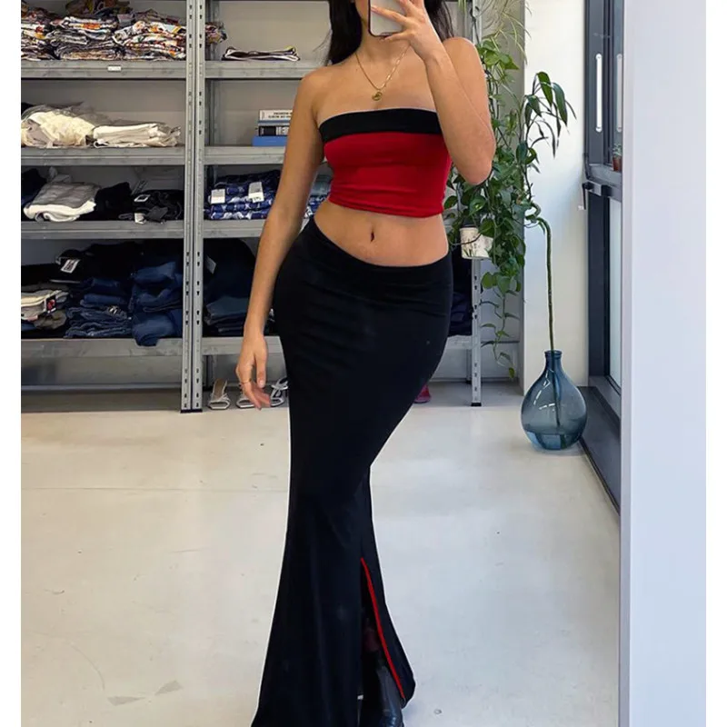 2022 Summer Women Outfits Party Y2K Beach Strapless Crop Top And Midi Bodycon Skirt Set Two Piece Sexy Club Dress
2022 Summer Women Outfits Party Y2K Beach Strapless Crop Top And Midi Bodycon Skirt Set Two Piece Sexy Club Dress