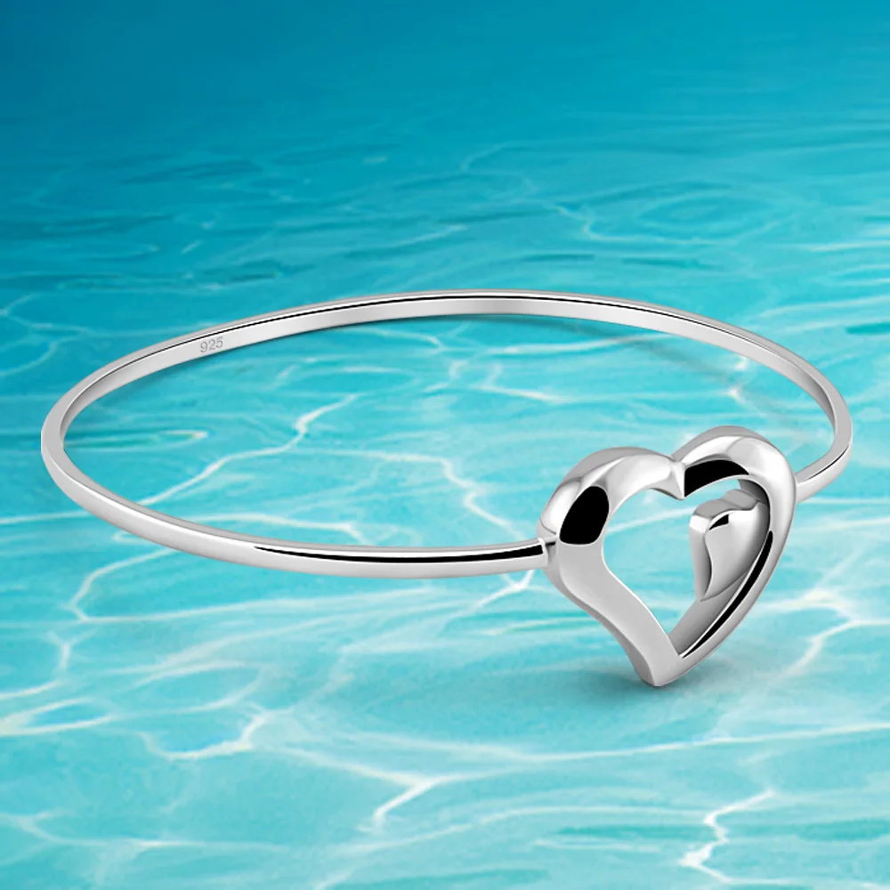 Fashion Women's Heart Bracelet Charm Bangle 925 Sterling Silver Jewelry For Women Lady Accessories Party Birthday Gift
Fashion Women's Heart Bracelet Charm Bangle 925 Sterling Silver Jewelry For Women Lady Accessories Party Birthday Gift