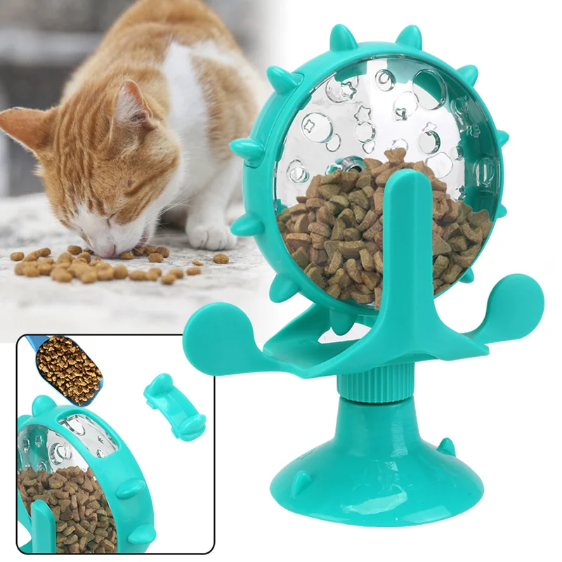 

Multifunction Interactive Treat Leaking Toy Funny Windmill Slow Dog Feeder Dog Cat Feeding Training Leaking Food Wheel