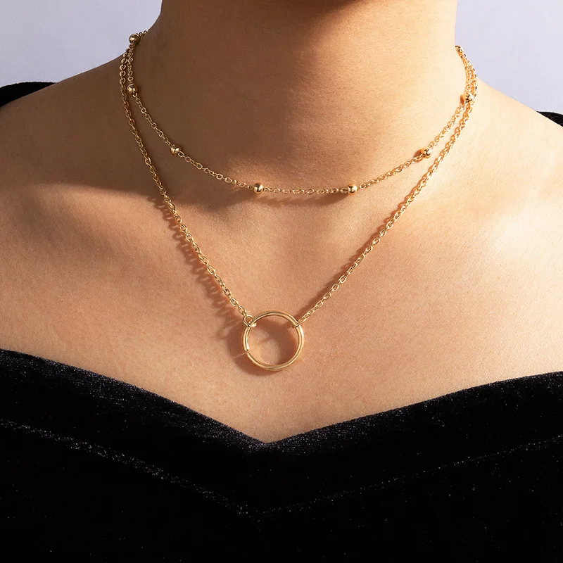 Double Gold Silver Color Circle Leaves Pendant Clavicle Chain Wedding Gift Necklace For Women Jewelry
Double Gold Silver Color Circle Leaves Pendant Clavicle Chain Wedding Gift Necklace For Women Jewelry