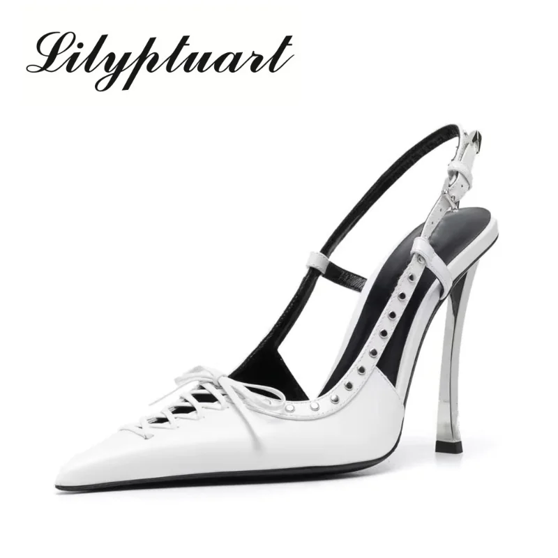 2023 Women's Brand Sandals Fashion Sexy Metal Slim Sandals Rivet Display Shoes for Banquet Clubs In Europe and America
2023 Women's Brand Sandals Fashion Sexy Metal Slim Sandals Rivet Display Shoes for Banquet Clubs In Europe and America