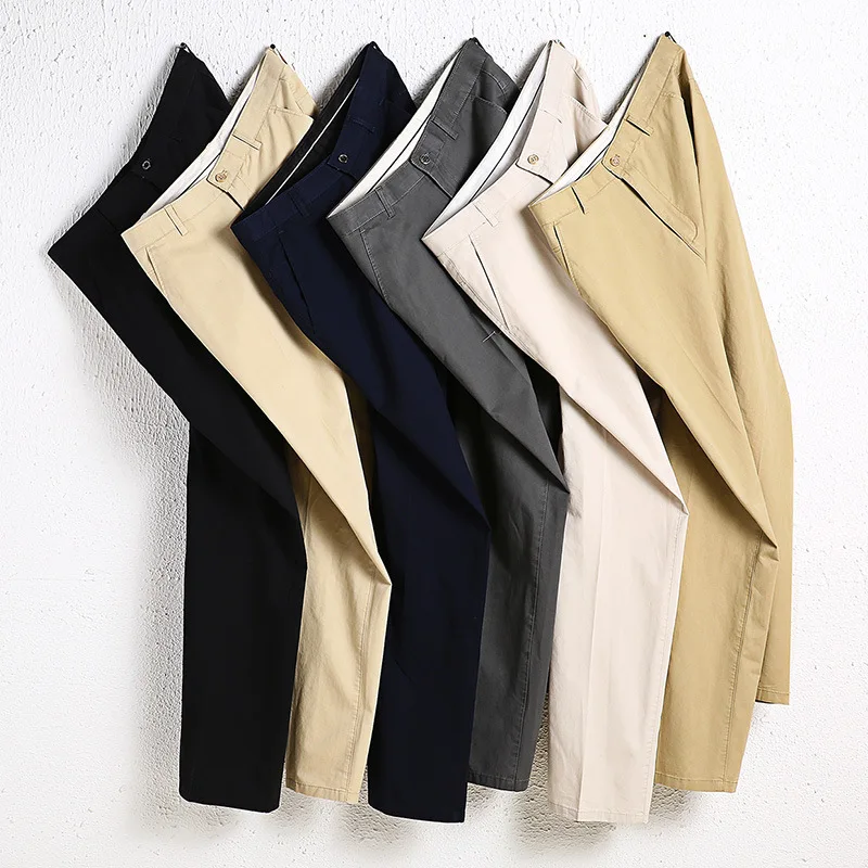 New Summer Casual Pants Men Straight Solid Color Pants Cotton High Waisted Trouser Dress Black Business Office Lightweight Pants
New Summer Casual Pants Men Straight Solid Color Pants Cotton High Waisted Trouser Dress Black Business Office Lightweight Pants