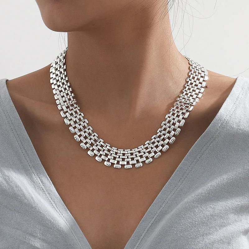 Exaggerated Hollow Chain Necklace Female Punk Hip-hop Silver Color Wide Chain Necklace for Women Jewelry
Exaggerated Hollow Chain Necklace Female Punk Hip-hop Silver Color Wide Chain Necklace for Women Jewelry