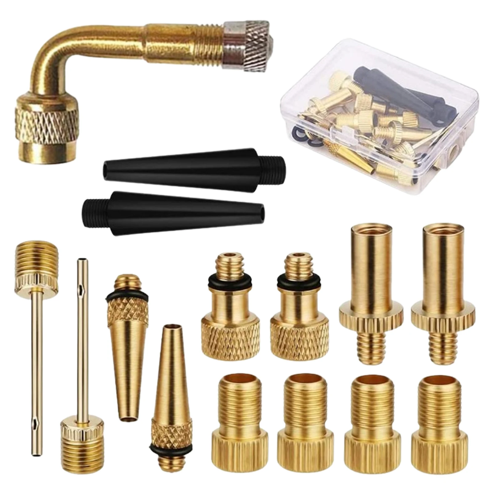 

Presta Valve Adapter Bike Tire Valve Adapters DV AV SV Tire Inflator Adapters Set Ball Pump Needle Inflation Devices Accessories