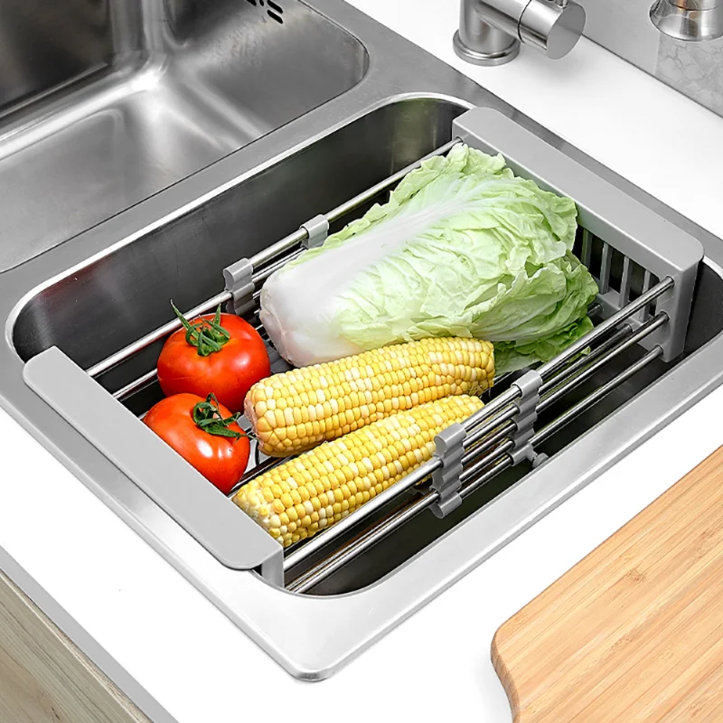 Retractable Stainless Steel Drain Basket Multifunctional Kitchen Sink Drain Rack Home Dish Rack Vegetables Fruits Drying Rack
Retractable Stainless Steel Drain Basket Multifunctional Kitchen Sink Drain Rack Home Dish Rack Vegetables Fruits Drying Rack
