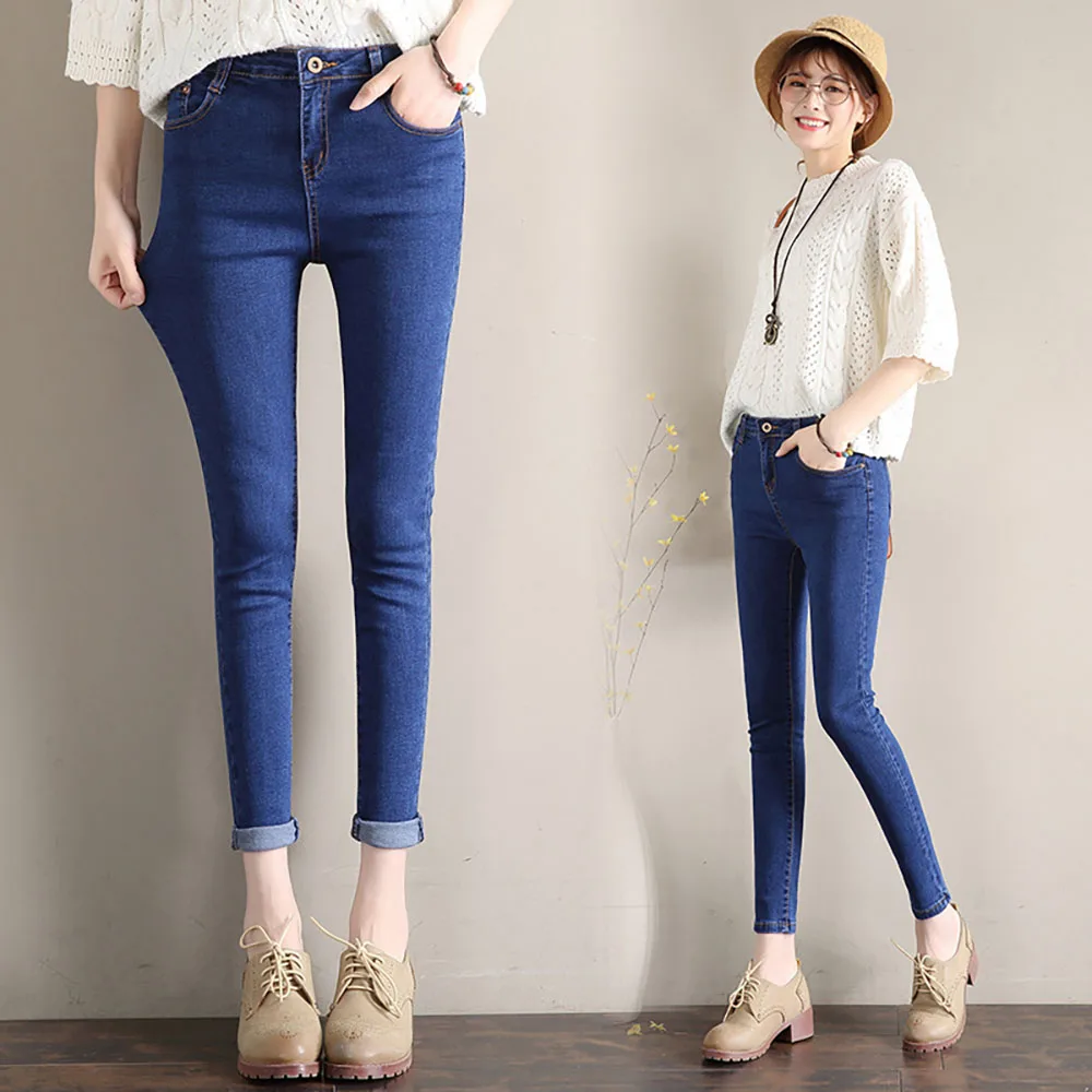 Pure Cotton Trousers For Women High Elastic Pencil Slim Streetwear Ankle Length High Waist Women Summer Denim Pants
Pure Cotton Trousers For Women High Elastic Pencil Slim Streetwear Ankle Length High Waist Women Summer Denim Pants