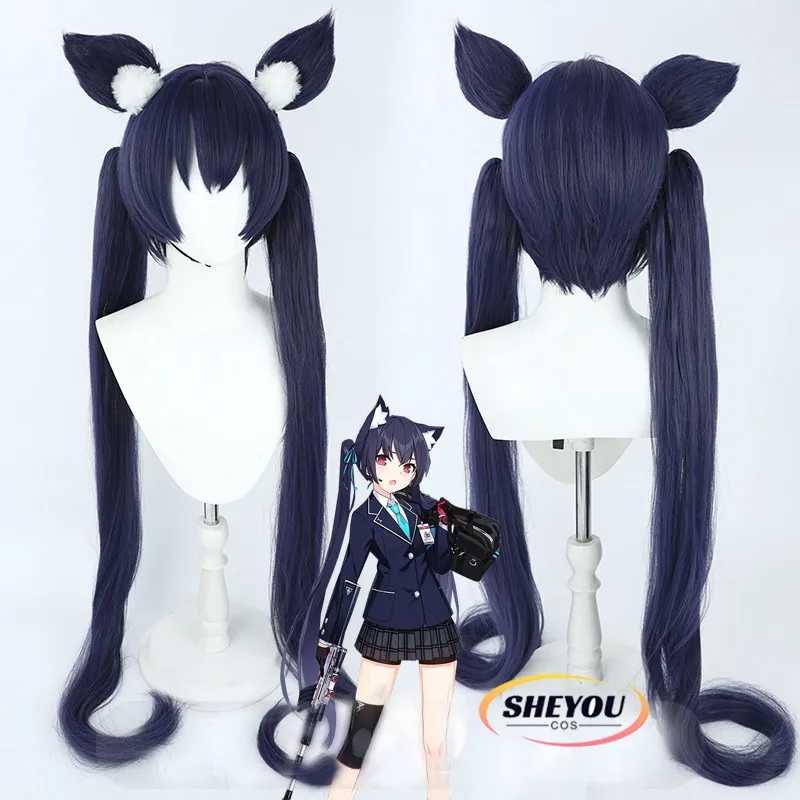 Парик для косплея Kuromi Serika, термостойкий длинный из синтетических волос темно-синего цвета, с шапочкой, для Хэллоуина 
Парик для косплея Kuromi Serika, термостойкий длинный из синтетических волос темно-синего цвета, с шапочкой, для Хэллоуина