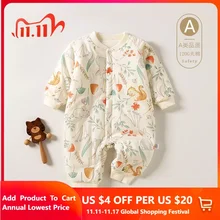Baby Rompers for girls boys lounge wear Baby winter clothes set Long Sleeve Infant sleeping pajamas winter jump suit baby korea
