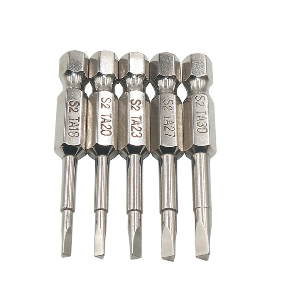 5Pcs Magnetic Screwdriver Bits Triangle Head Screwdriver Bits Steel 1/4" Hex Shank Alloy TA1.8/TA2.0/TA2.3/TA2.7/TA3.0mm Tools
5Pcs Magnetic Screwdriver Bits Triangle Head Screwdriver Bits Steel 1/4" Hex Shank Alloy TA1.8/TA2.0/TA2.3/TA2.7/TA3.0mm Tools