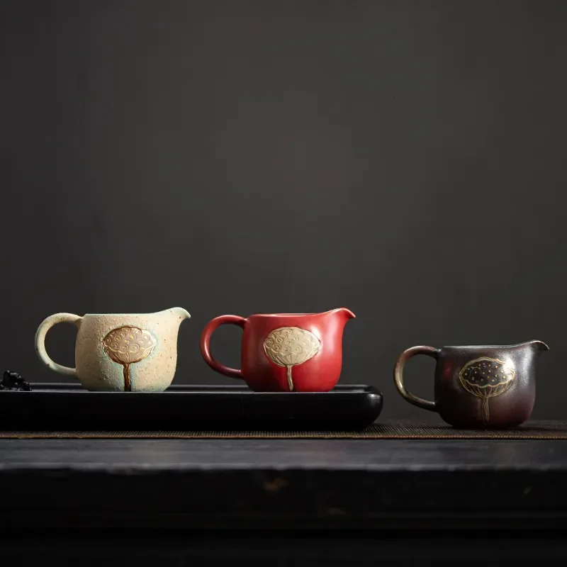 

Lotus Size Kiln Pitcher Seedpod Cup Tea Ceramic Glow Kung Fair Baked Tea Fu Pitcher Utensils Large Tea Retro Handmade Pot