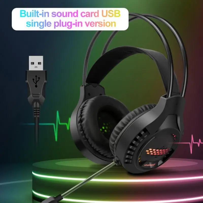 Wired Headset Head-mounted Luminous Desktop Computer Stereo Gaming Headset Noise-cancelling 360° Sensitive Microphone
Wired Headset Head-mounted Luminous Desktop Computer Stereo Gaming Headset Noise-cancelling 360° Sensitive Microphone