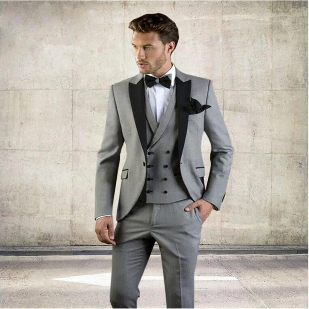Grey Men Suit Slim Fit Jacket With Black Tuxedo Custom Made Blazer Wedding Groom Suits 2022 Wedding Groom (Blazer+Pants+Vest)
Grey Men Suit Slim Fit Jacket With Black Tuxedo Custom Made Blazer Wedding Groom Suits 2022 Wedding Groom (Blazer+Pants+Vest)