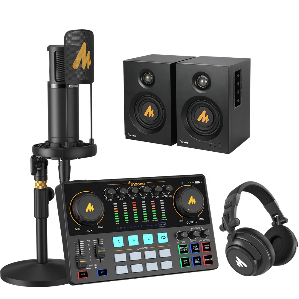 Podcast Equipment Bundles Audio Mixers Condenser Microphones Monitor Headphones Speaker Audio Interfaces Sound Cards
Podcast Equipment Bundles Audio Mixers Condenser Microphones Monitor Headphones Speaker Audio Interfaces Sound Cards