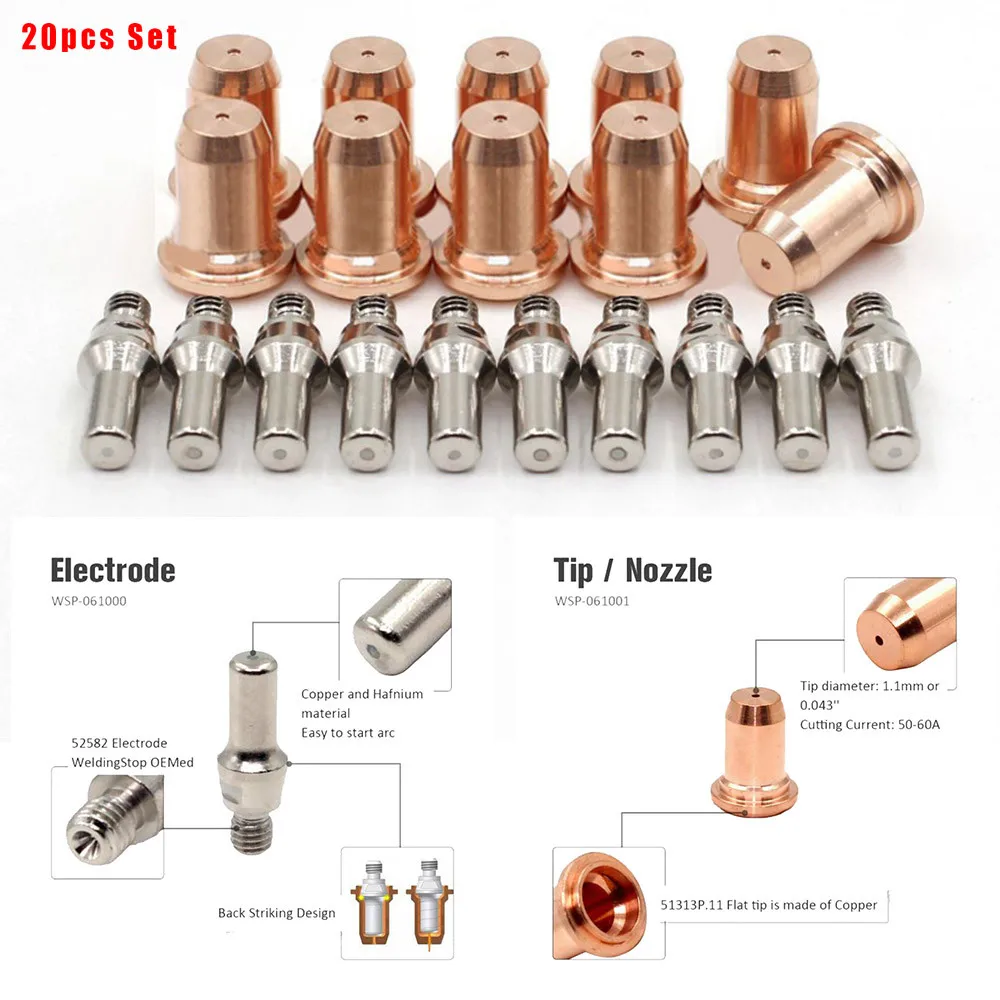 20pcs 52582 51313 Plasma Torch Electrode Tip Cutting Machine Consumables PT60 PT-60 IPT-60 Welding Tools Accessories Soldering
20pcs 52582 51313 Plasma Torch Electrode Tip Cutting Machine Consumables PT60 PT-60 IPT-60 Welding Tools Accessories Soldering