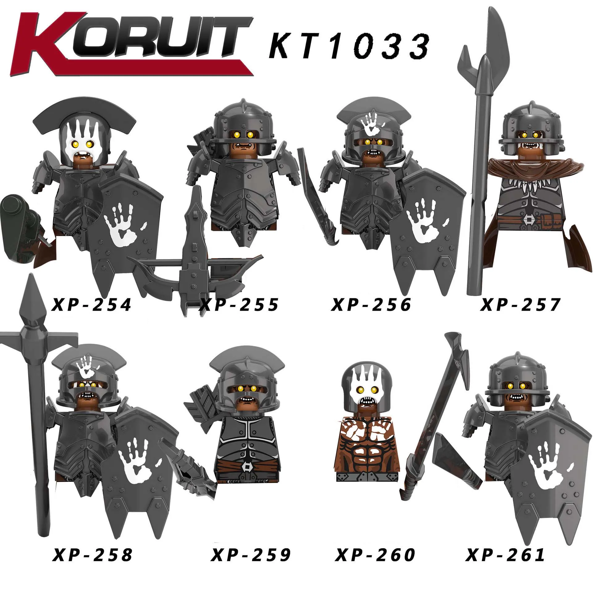 Korui KT1033, модель "Властелин колец", строевой блок для солдат Orc, мужской строевой конструктор
Korui KT1033, модель "Властелин колец", строевой блок для солдат Orc, мужской строевой конструктор