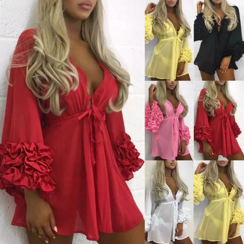 2019 Women See-through Tassel Bikini Cover Up Transparent Beachwear Swimwear Summer Chiffon Kaftan Sarong Beach Dress
2019 Women See-through Tassel Bikini Cover Up Transparent Beachwear Swimwear Summer Chiffon Kaftan Sarong Beach Dress